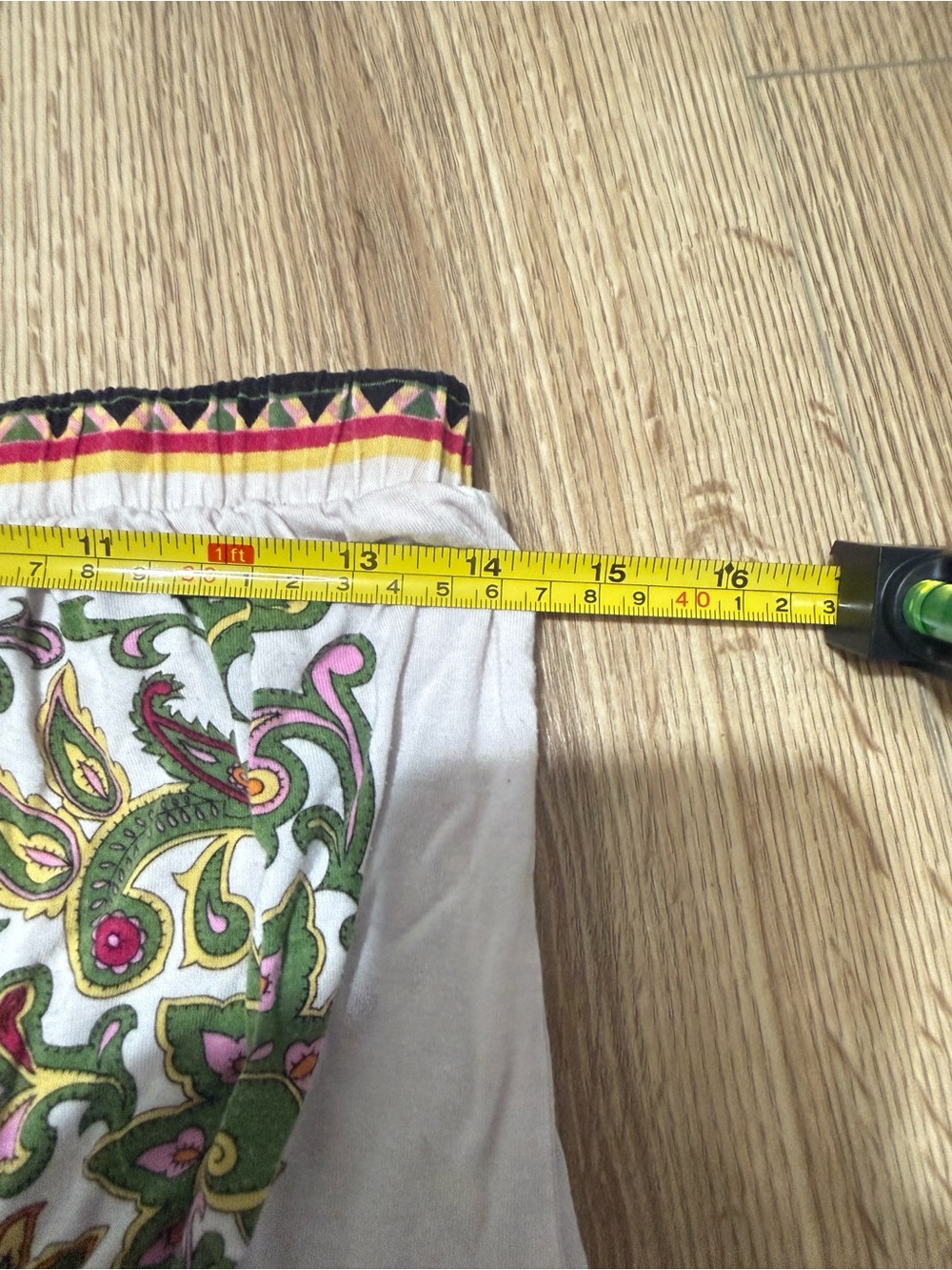 Johnny Was Strapless Paisley Camisole in Cream with Olive & Pink Motifs - Picture 6 of 8